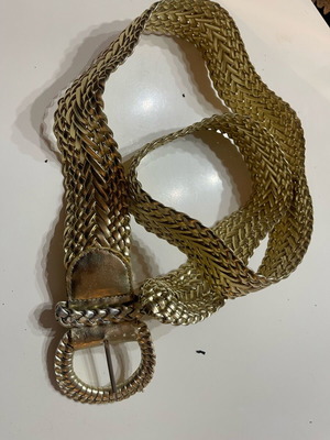 Belt used, gold color, size 110