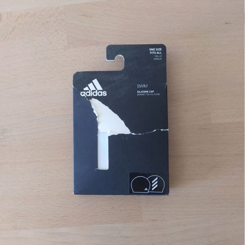 Adidas Adult Swimming Cap New White With Black Stripes