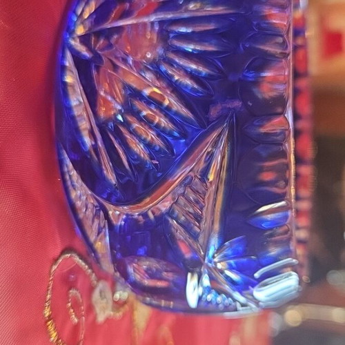 Crystal bowls electric blue for nuts, new