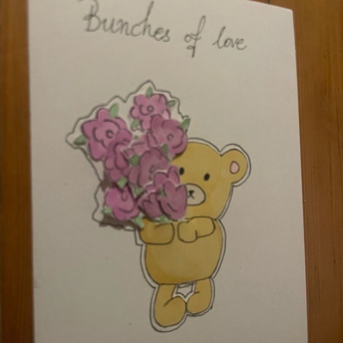 Greeting card new, hand-painted with envelope