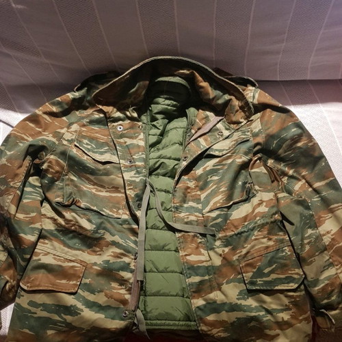 Military khaki jacket used, size Medium, with inner lining