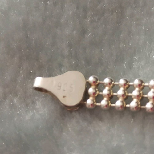 Silver 925 bracelet like new with white inlay details