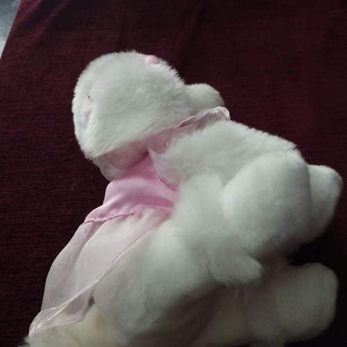Anee Park Poodle Plush Dog White with Pink Dress like new