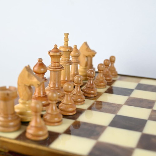 Chess set used, complete, 33 cm
