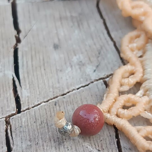 Macrame earrings with jasper bead, new