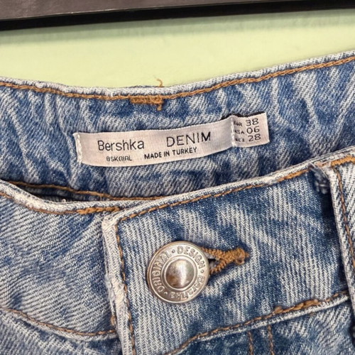 Mini denim skirt Bershka like new, size 38, blue multicolor