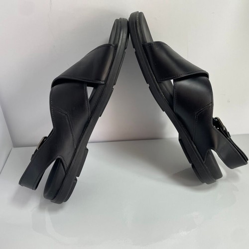 Prada men leather sandals like new, black, size 41