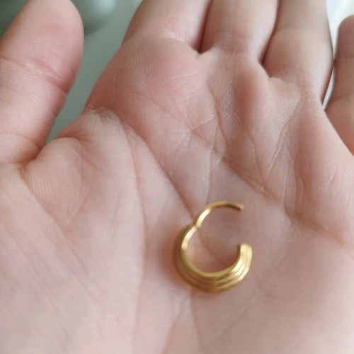 Septum triple clicker ring gold plated surgical steel 316L like new