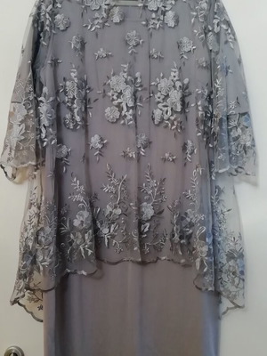Shein formal dress new, size 3XL, grey silver lace