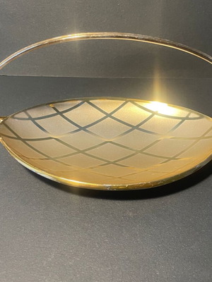 Vintage διακοσμητικό μπολ με μοτίβο diamond cut μεταχειρισμένο