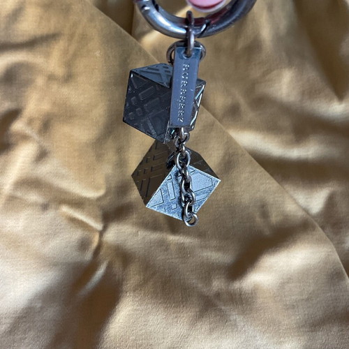 Burberrys silver keychain used