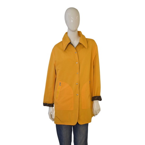 Fendi Jeans reversible Zucca FF monogram jacket, yellow, IT 42