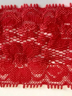 Elastic lace red, width 5.50 cm