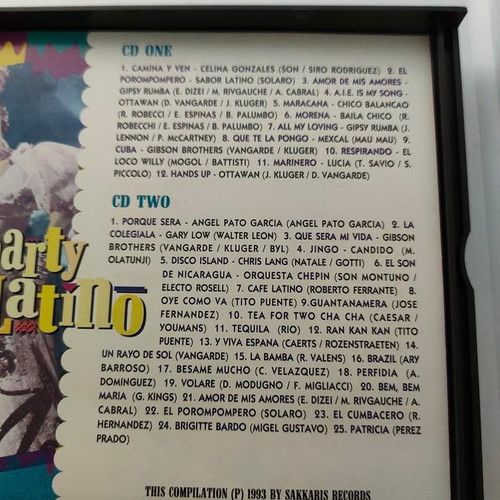 Party Latino double CD like new, Sakkaris Records 1993