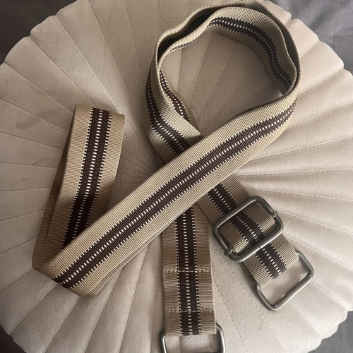 Belt with silver details adjustable 1.5 meters beige and brown like new