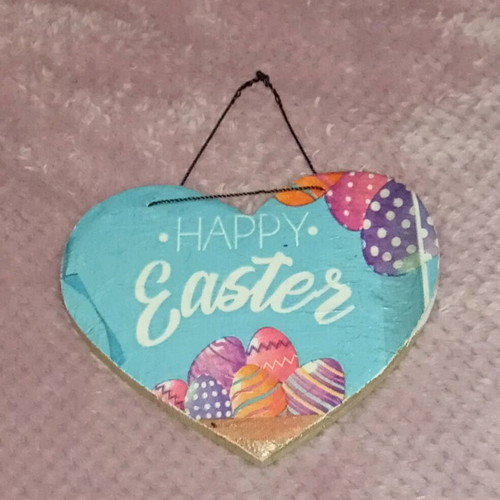 Easter decoration handmade wooden heart-shaped new