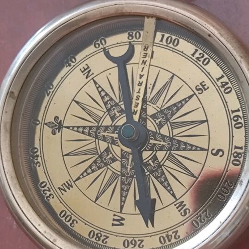 Pocket compass old brass used
