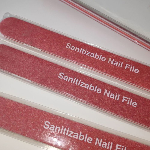 Cuccio Pro red Tiflon nail files 4 pieces 80/80 grit new