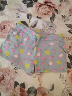 Summer shorts with fruit pattern, new, size 122 cm