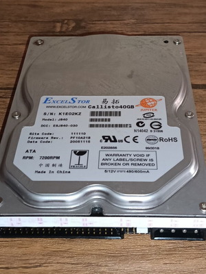 ExcelStor Callisto 40GB σκληρός δίσκος μεταχειρισμένος, μοντέλο J840, 7200 RPM