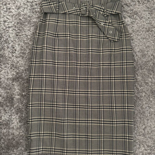 H&M checked pencil skirt like new, gray and beige