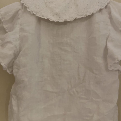 Zara shirt with unique collar, linen, white