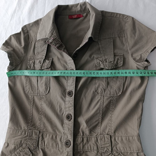 Khaki Safari Dress Cotton Gabardine Lussile Size S like new