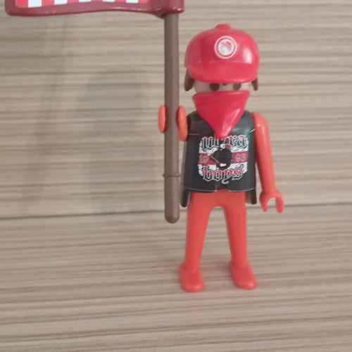 Playmobil fan figure of Olympiacos with team flag like new