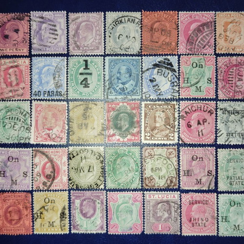 Classic King Edward stamps from Britain and colonies, lot