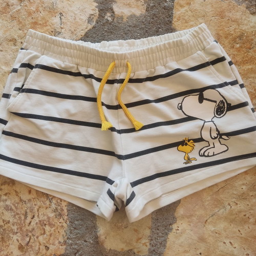 Zara Peanuts shorts, black and white, size 164 cm