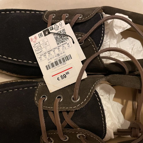 Zara boatshoes moccasins new, suede navy blue and khaki size 43