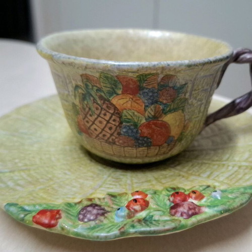 Italian handmade ceramic cups set of 2 new