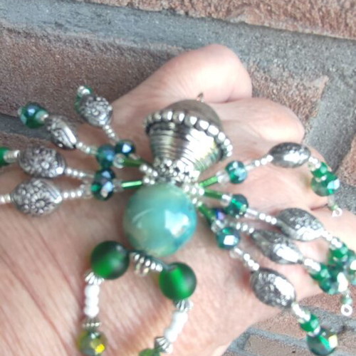 Handbeaded spider sculpture made of beads