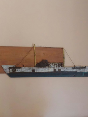 Wall Decorative Ship made of wood and metal, new