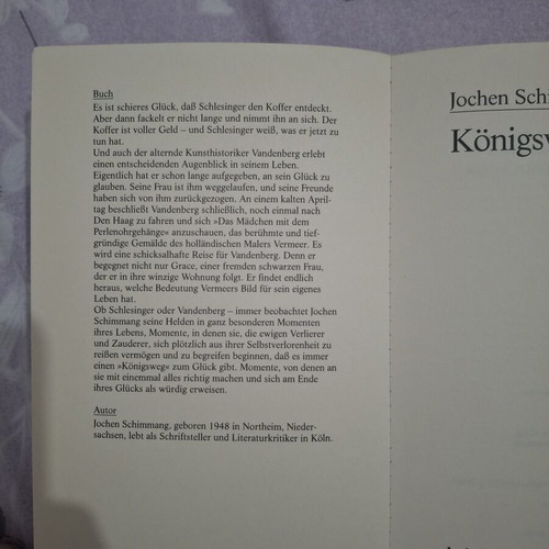 Königswege book by Jochen Schimmang, German