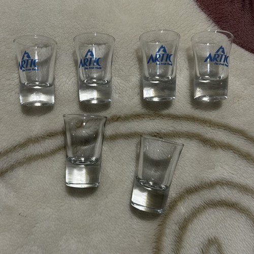 Shot glasses set of 6 new, 4 Artic and 2 plain