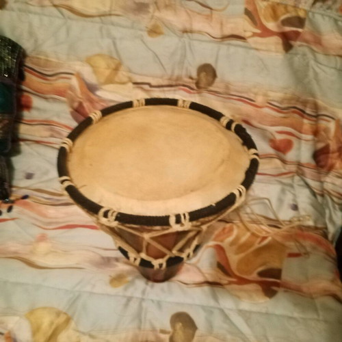 Handmade doumbek used, height 31cm, diameter 30cm