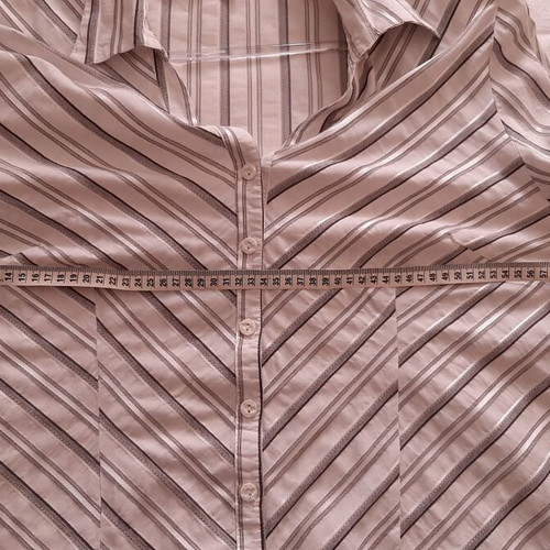 Dina women's white shirt with grey stripes like new, size XXXL