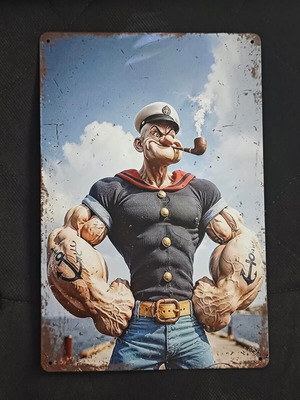 Popeye the Sailor Man metal sign like new, vintage style