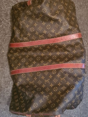 Luis Vuitton Keepall 60 μεταχειρισμένη, vintage, μπεζ χειρός τσάντα