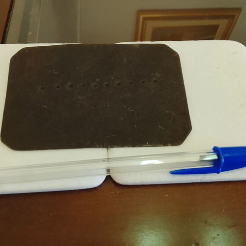 Metal Drami or Plate with Stamp used