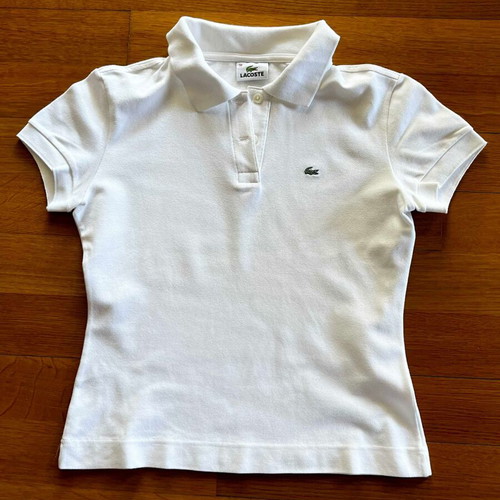 Lacoste white t-shirt like new, classic vintage cotton blend