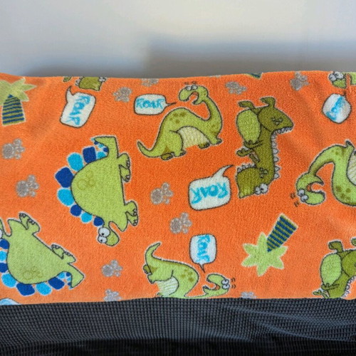 Children's fleece blanket used with dinosaurs