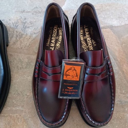 J. Harrison Handsewn USA Loafers size 41 new, cognac