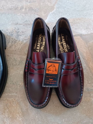 J. Harrison Handsewn USA Loafers size 41 new, cognac