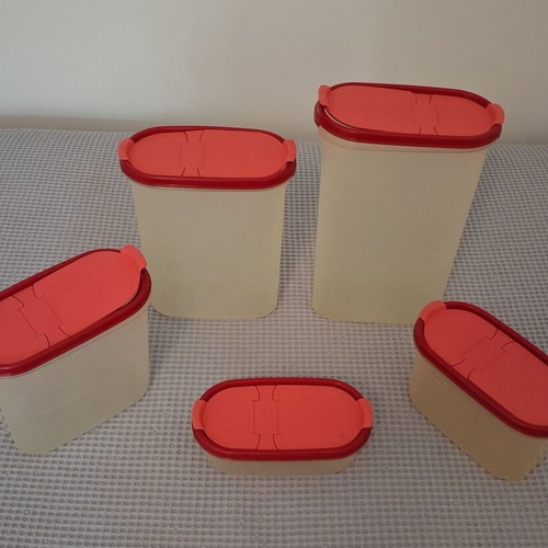 Tupperware οβάλ μόντουλαρ σετ αποθήκευσης 5 τεμαχίων μεταχειρισμένο