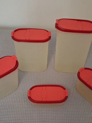 Tupperware οβάλ μόντουλαρ σετ αποθήκευσης 5 τεμαχίων μεταχειρισμένο