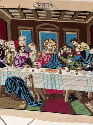 Handmade embroidery The Last Supper used