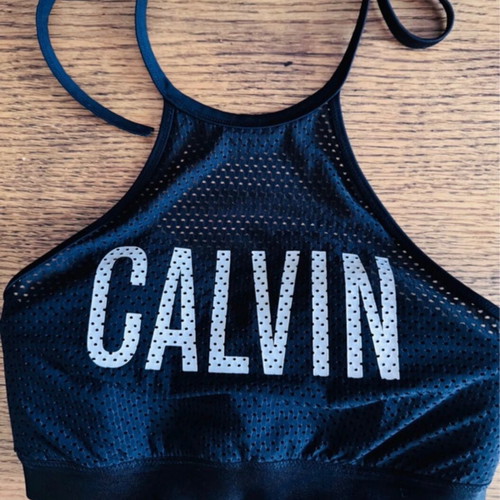 Calvin Klein swimwear top, size small, black