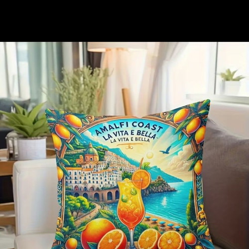 Amalfi Citrus Print Pillowcase new, 45x45 cm